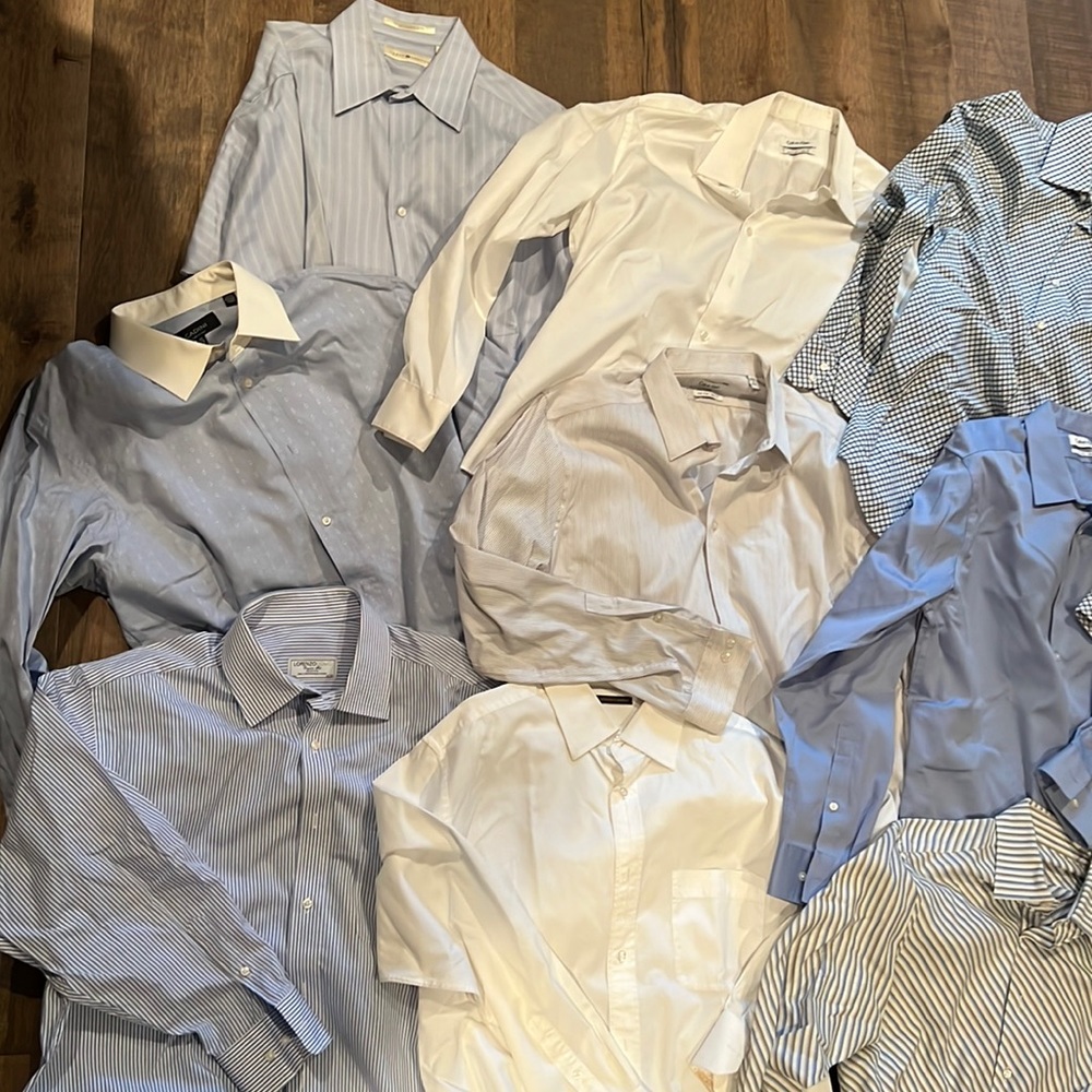 9 Mens designer dress shirts in excellent condition.